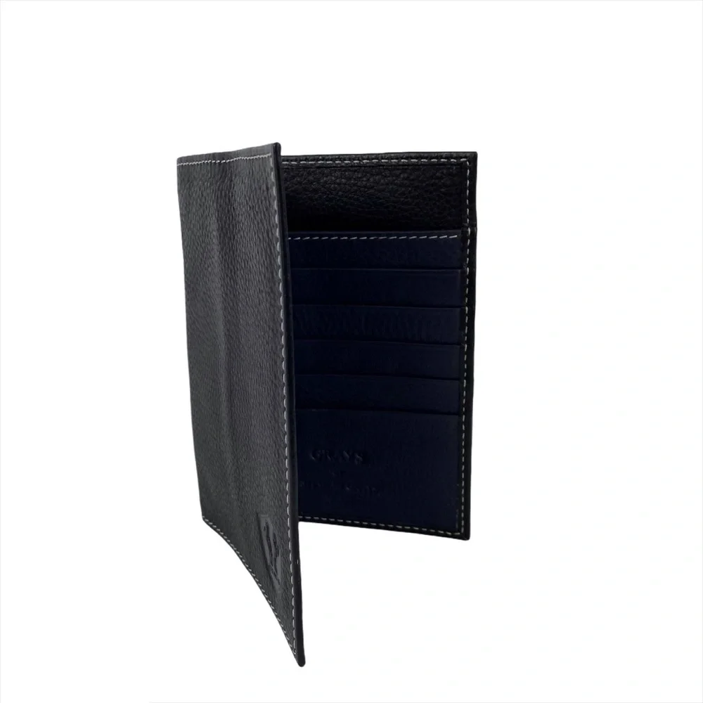 Grays - Stuart Grays of London leather passport cover NWOT black & purple unisex
